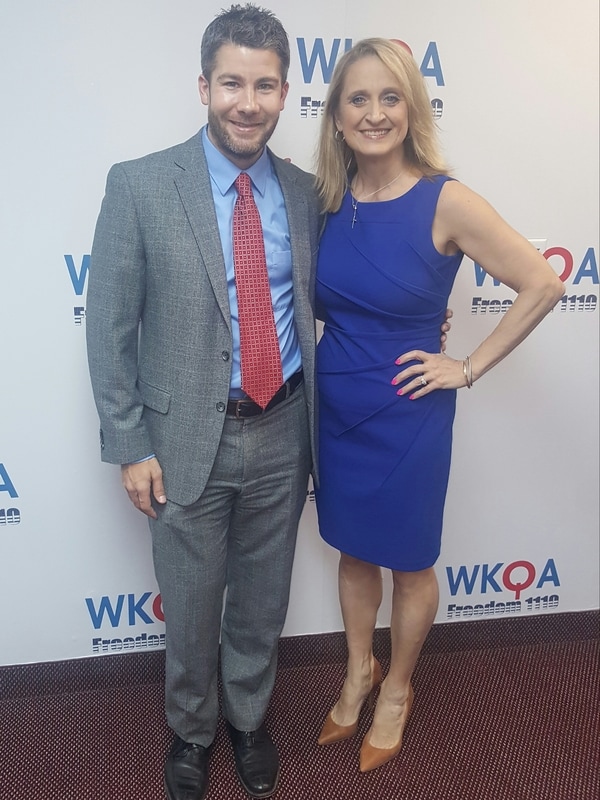 Dr. Christine M. Bacon with this week's guest Seth Doherty in the WKQA Studios in Norfolk, Virginia.