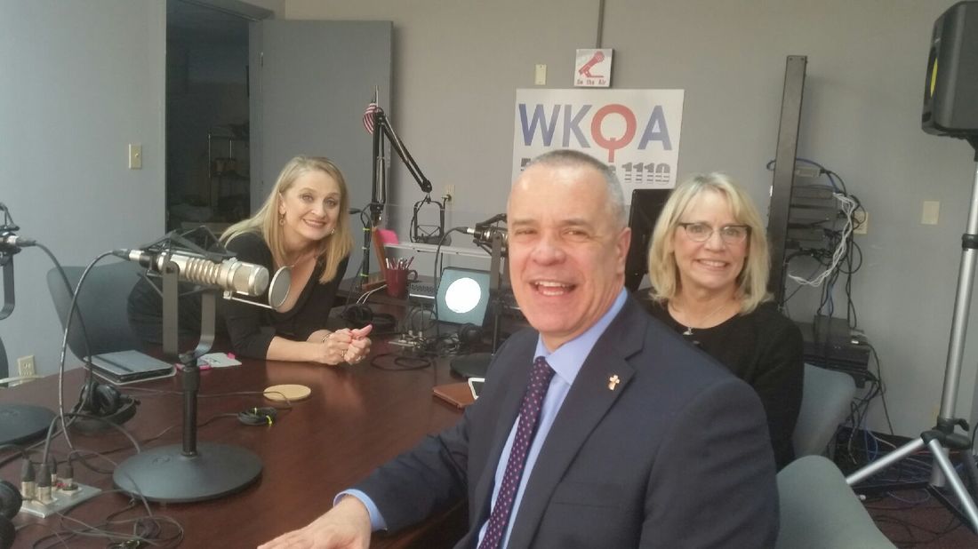 Dr. Christine Bacon with some of her favorite Catholic friends and Co-Founders of Catholic Passion Ministries joining her in the WKQA studios during a recent broadcast.