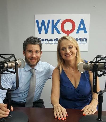 Host Dr. Christine M. Bacon with guest Seth Doherty in the WKQA 1110AM Studio in Norfolk, Virginia.